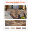 VEVOR Faux Stacked Stone Panel, 45.6 x 12.8 in Artificial Stone Wall Panels, High-Density PU Stones Siding Panel, Easy to Cut, Rock Panels for Interior and Exterior Decorations, Brick Red