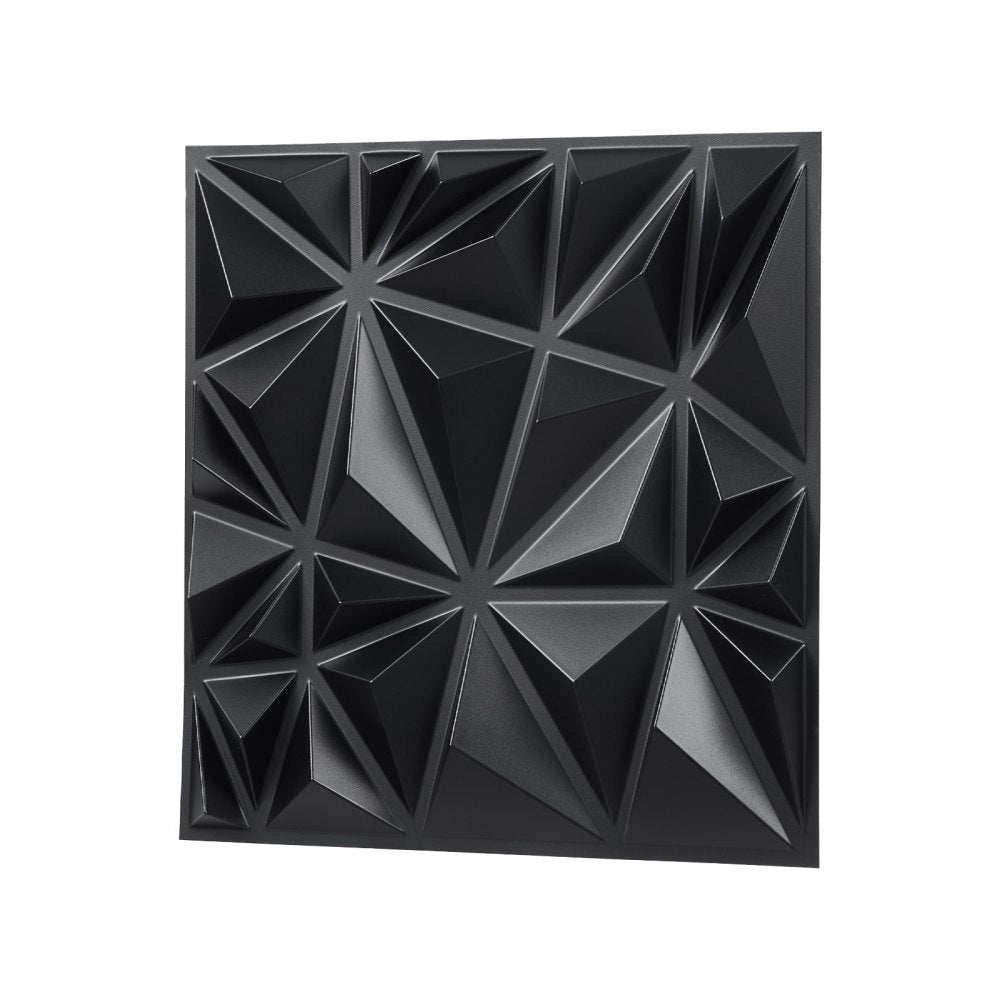 VEVOR 3D Wall Panels, 33-Pack 11.81 x 11.81 in PVC Modern Art Minimalist Diamond Tiles, 32 Sq.Ft Coverage Accent Wall Panel, Interior Home Decor for Ceiling, Bedroom, Living & Gaming Room, Matte Black