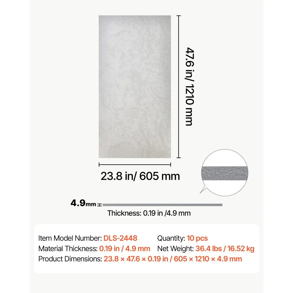 VEVOR 24 x 48 in PVC Ceiling Tiles 10-Pack Drop Ceiling Panels White Marble, PVC Foam Board, Grid Fit, Water-Resistant, Flexible Cut, Easy to Clean, Modern Decorative Finish for Home, Office Areas