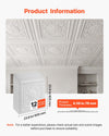 VEVOR 24 x 24 in PVC Ceiling Tiles 12-Pack White 3D Geometric Panels, Smooth PVC Sheet for Drop Grid, Impact-Resistant, Paintable Surface, Easy Cut, Modern Decorative Style for Home, Office