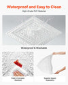 VEVOR 24 x 24 in PVC Ceiling Tiles 12-Pack White 3D Geometric Panels, Smooth PVC Sheet for Drop Grid, Impact-Resistant, Paintable Surface, Easy Cut, Modern Decorative Style for Home, Office