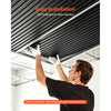 VEVOR 24 x 48 in PVC Ceiling Tiles 12-Pack 3D Black Linear Slat Panels, Smooth PVC Sheet for Drop Grid, Impact-Resistant, Paintable Surface, Easy Cut, Modern Decorative Style for Home, Office