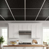 VEVOR 24 x 48 in PVC Ceiling Tiles 12-Pack 3D Black Linear Slat Panels, Smooth PVC Sheet for Drop Grid, Impact-Resistant, Paintable Surface, Easy Cut, Modern Decorative Style for Home, Office