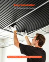VEVOR 24 x 48 in PVC Ceiling Tiles 12-Pack 3D Black Linear Slat Panels, Smooth PVC Sheet for Drop Grid, Impact-Resistant, Paintable Surface, Easy Cut, Modern Decorative Style for Home, Office