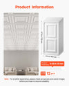 VEVOR 24 x 48 in PVC Ceiling Tiles 12-Pack White 3D Textured Accent Panels, PVC Sheet for Drop Grid, Impact-Resistant, Paintable Surface, Easy Cut, Modern Decorative Style for Home, Office Area