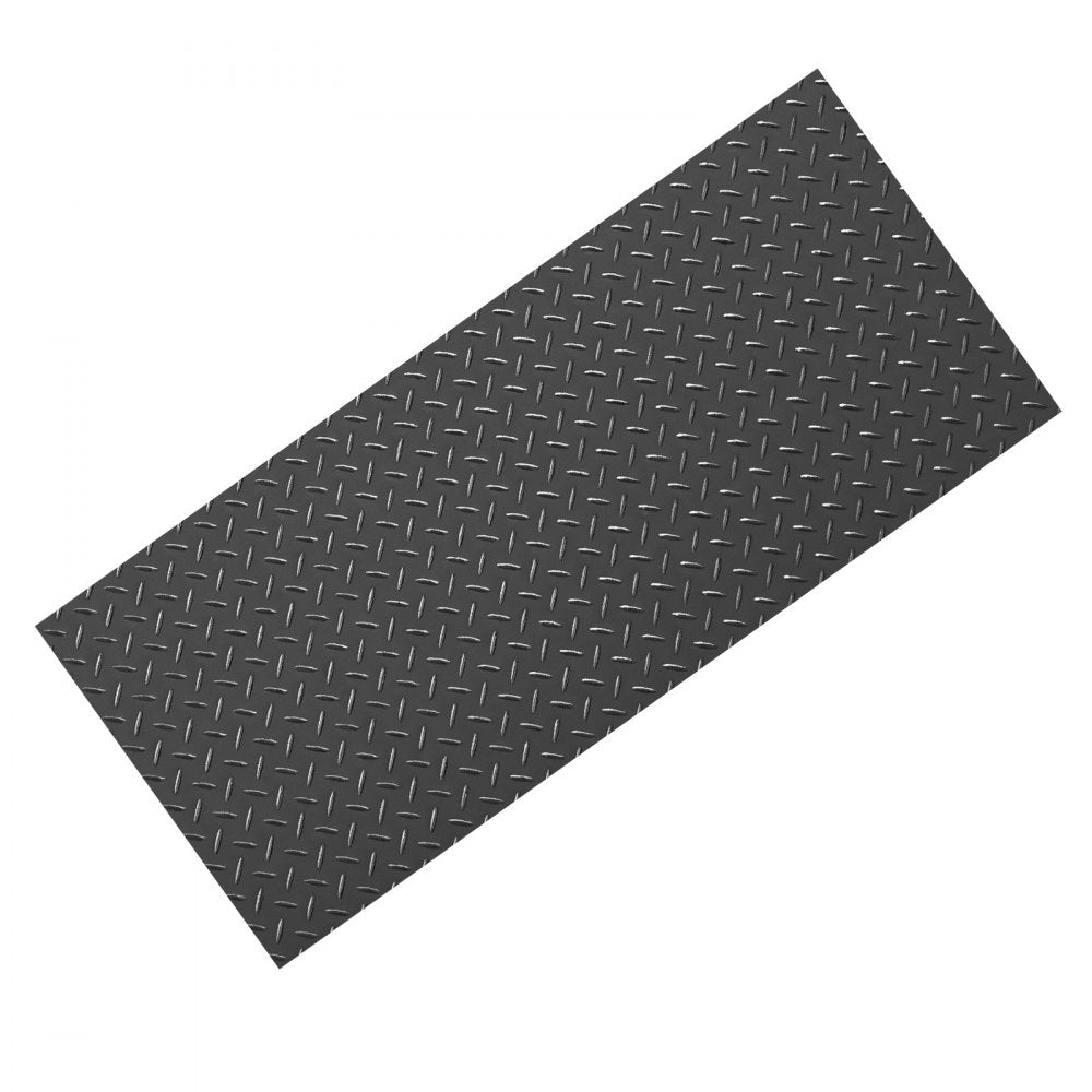 VEVOR Garage Floor Roll, 7.5 x 20 ft Garage Flooring Mat, 2.2 mm Thickened PVC Diamond Plate Floor Protector Mat with Double-sided Tape, Non-Slip, Easy to Clean for Warehouse, Gyms, Trailer, Black