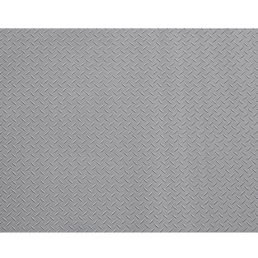 VEVOR Garage Floor Roll, 7.5 x 20 ft Garage Flooring Mat, 2.2 mm Thickened PVC Diamond Plate Floor Protector Mat with Double-sided Tape, Non-Slip, Easy to Clean for Warehouse, Gyms,Silver Gray