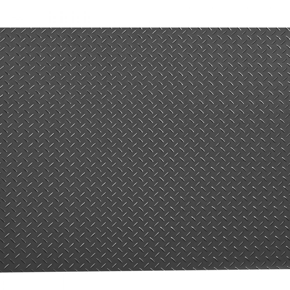 VEVOR Garage Floor Roll, 7.5 x 17 ft Garage Flooring Mat, 2.2 mm Thickened PVC Diamond Plate Floor Protector Mat with Double-sided Tape, Non-Slip, Easy to Clean for Warehouse, Gyms, Trailer, Black