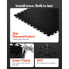 VEVOR Garage Floor Tiles Interlocking, 16 Pack 20.2 x 20.2 x 0.2 in Interlocking Modular Garage Flooring Tiles, Diamond Plate Slip-Resistant PVC Mats for Workshop,Warehouse,Tool Room, Black