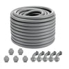 VEVOR 3/4-Inch Flexible Electrical Conduit, 100 ft, PVC Liquid-Tight Conduit Non-Metallic with 5 Straight and 5 90-Degree Conduit Connector Fittings, for Air Conditioning Motor Controller Pump, IP65