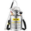 1 Gallon Stainless Steel Sprayer, 12" Wand & 3FT Reinforced Hose, Hand Pump Sprayer with Pressure Gauge, Safety Valve & Adjustable Nozzle, Garden Weed Sprayer for Lawn, Gardening, Sanitizing