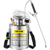 1 Gallon Stainless Steel Sprayer, 12" Wand & 3FT Reinforced Hose, Hand Pump Sprayer with Pressure Gauge, Safety Valve & Adjustable Nozzle, Garden Weed Sprayer for Lawn, Gardening, Sanitizing