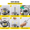 VEVOR 1.5Gal Stainless Steel Sprayer, Set with 16\" Wand& Handle& 3.3FT Reinforced Hose, Hand Pump Sprayer with Pressure Gauge&Safety Valve, Adjustable Nozzle Suitable for Gardening& Sanitizing