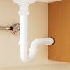 VEVOR P-Trap, 1-1/2 Inch P Trap Sink Drain Pipe Kit with Threaded Adapter and TPU Leak-Resistant Washers, PP Plastic Pipe Basin Waste Kit, Under Sink Plumbing for Kitchen Bathroom Sewer Drain, White