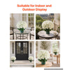 VEVOR Artificial Potted Hydrangeas 20 in 2-Pack Fake Flower Plants White, for Porch, Patio, Entryway, & Home Decor, Indoor & Outdoor Use, Silk and PE Blooms in Pots, Ready to Display Faux Plants