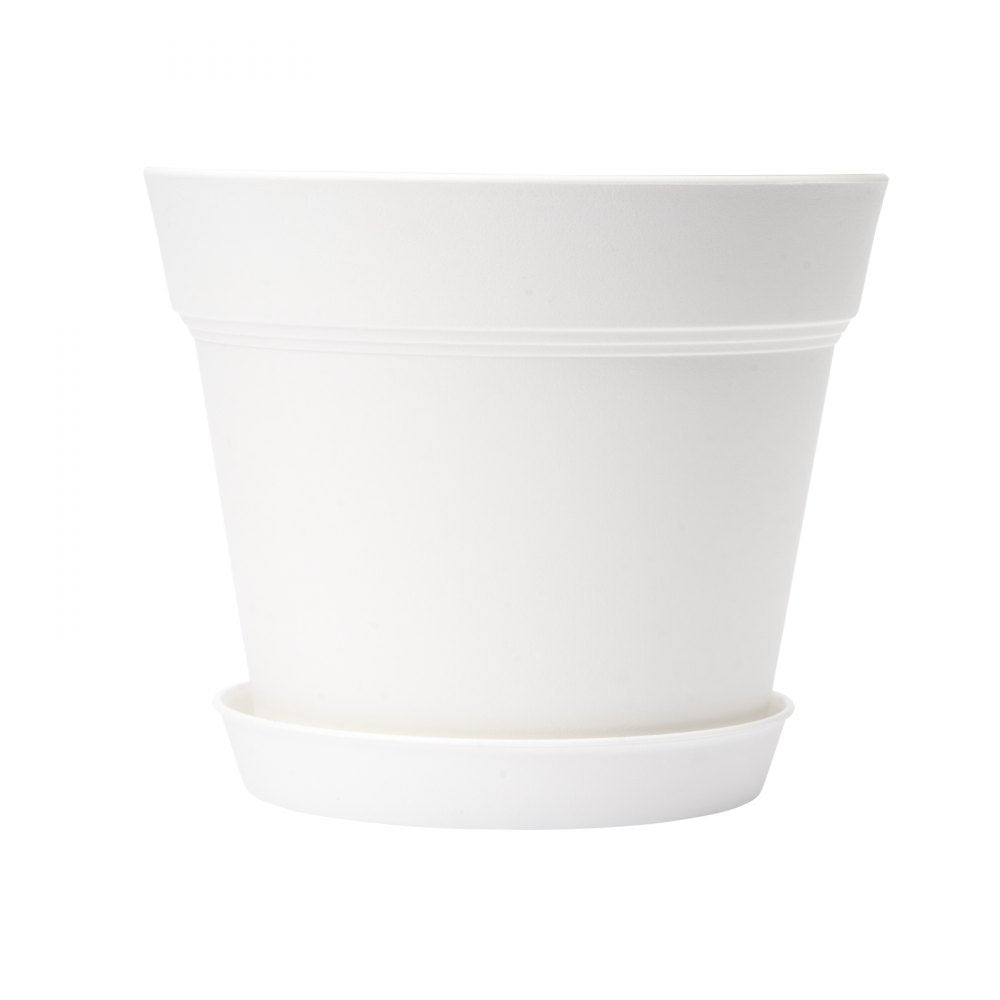 VEVOR Plastic Plant Pots, 16 Packs 6 in Durable Planters, Lightweight Nursery Pots with Drainage Holes & Detachable Saucers, Round Tapered Flower Pot for Indoor & Outdoor Plants, Home Garden Decor