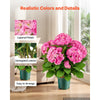 VEVOR Artificial Potted Hydrangeas 28 in 2-Pack Fake Flower Plants Deep Pink, for Porch, Patio, Entryway, & Home Decor, Indoor & Outdoor Use, Silk and PE Blooms in Pots, Ready to Display Faux Plants