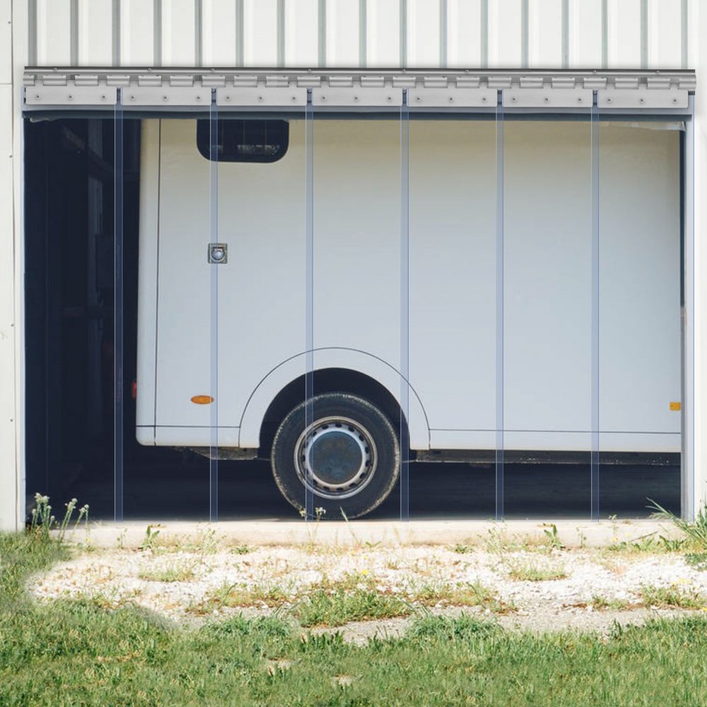 VEVOR Strip Curtain, 84" Height x 42" Width, 0.08" Thickness, 7PCS Clear PVC Strip Door Curtain, Freezer Curtain, Plastic Door Strips for Walk in Freezers, Coolers & Warehouse Doors, with 50% Overlap