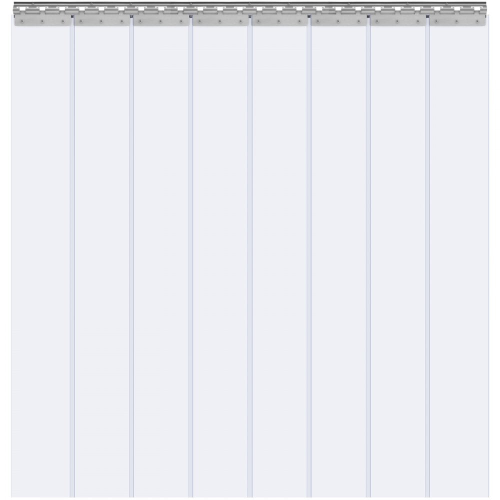 VEVOR Strip Curtain, 84" Height x 48" Width, 0.08" Thickness, 8PCS Clear PVC Strip Door Curtain, Freezer Curtain, Plastic Door Strips for Walk in Freezers, Coolers & Warehouse Doors, with 50% Overlap