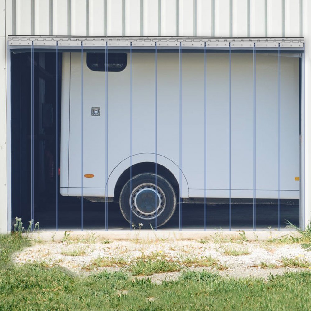 VEVOR Strip Curtain, 96" Height x 72" Width, 0.08" Thickness, 12PCS Clear PVC Strip Door Curtain, Freezer Curtain, Plastic Door Strips for Walk in Freezers, Coolers & Warehouse Doors, with 50% Overlap