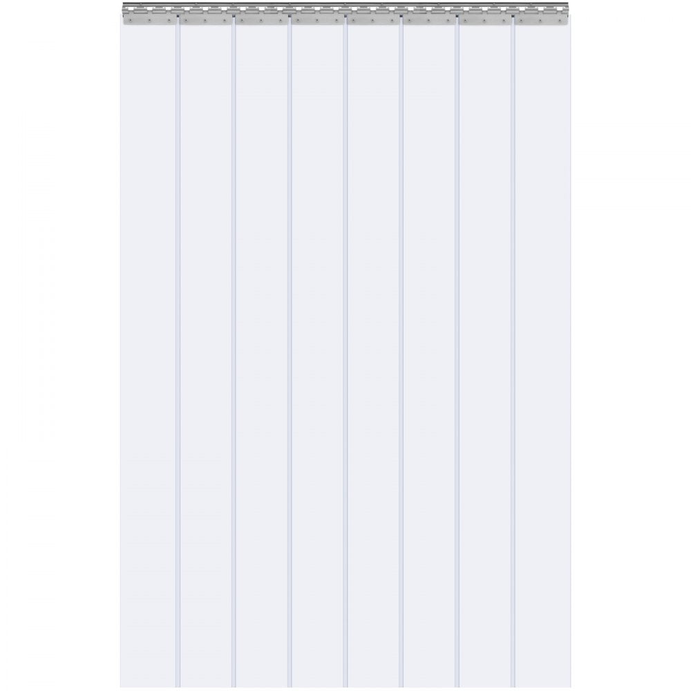 VEVOR Strip Curtain, 96" Height x 48" Width, 0.08" Thickness, 8PCS Clear PVC Strip Door Curtain, Freezer Curtain, Plastic Door Strips for Walk in Freezers, Coolers & Warehouse Doors, with 50% Overlap