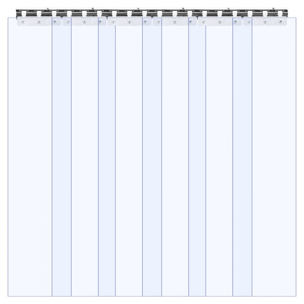 VEVOR Clear PVC Strip Curtain, 84 in Height x 38 in Width x 0.08 in Thickness, 6 PCS Walk in Freezer Cooler Curtain Strips, Thermal Insulating Plastic Door Strips for Warehouse, Freezer, Garage Doors