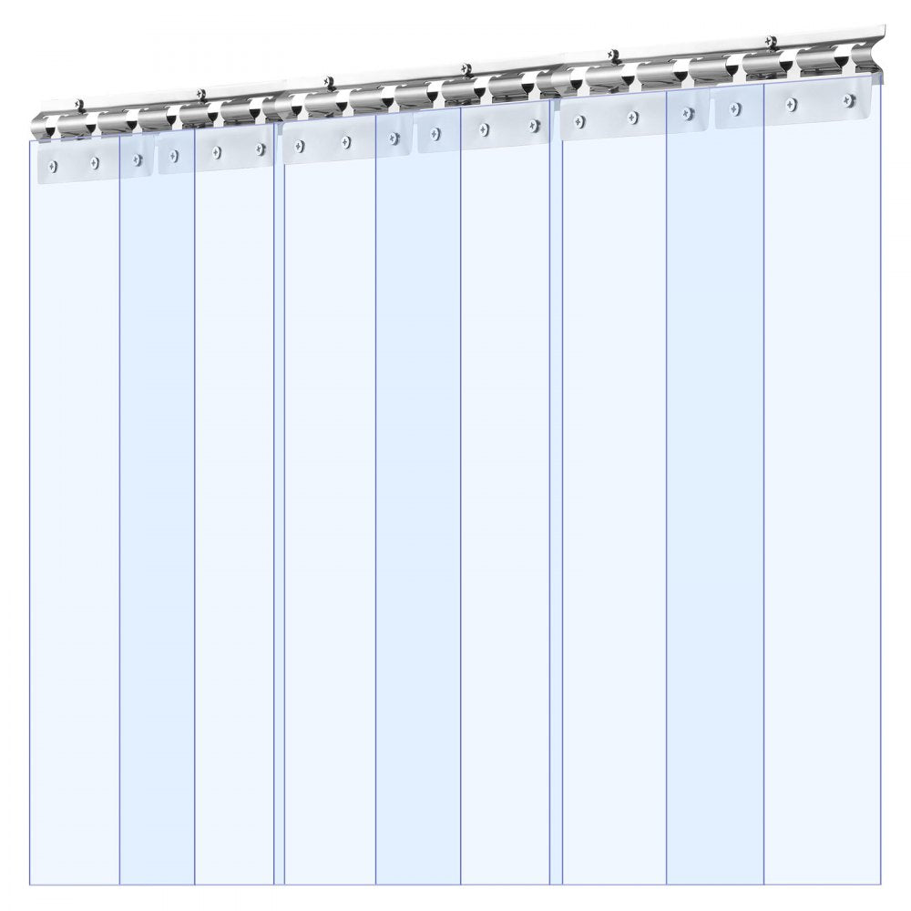 VEVOR Clear PVC Strip Curtain, 84 in Height x 38 in Width x 0.08 in Thickness, 6 PCS Walk in Freezer Cooler Curtain Strips, Thermal Insulating Plastic Door Strips for Warehouse, Freezer, Garage Doors