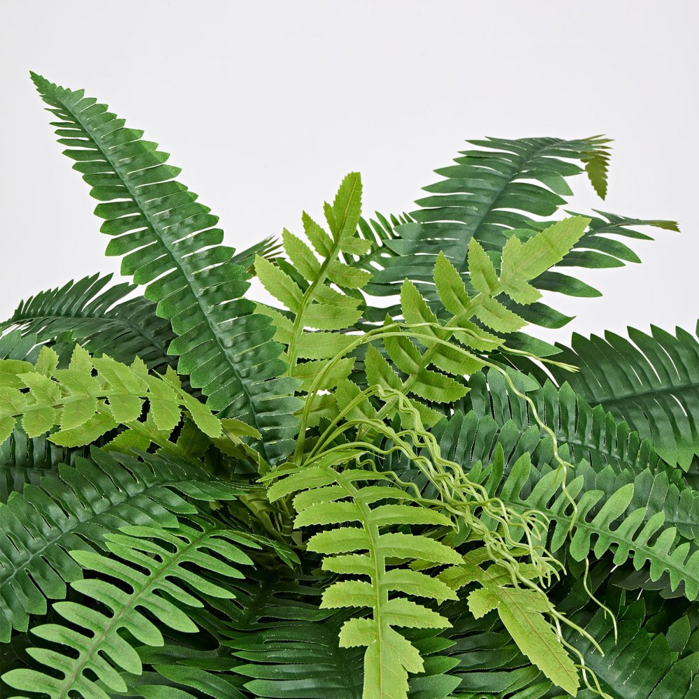 VEVOR Artificial Ferns, 50 Inch Fake Boston Fern Bush Plant with 96 Fronds, Large Faux Greenery for Indoor and Outdoor Decor, Silk & LDPE, Realistic for Home Porch Garden Office Living Room Planter