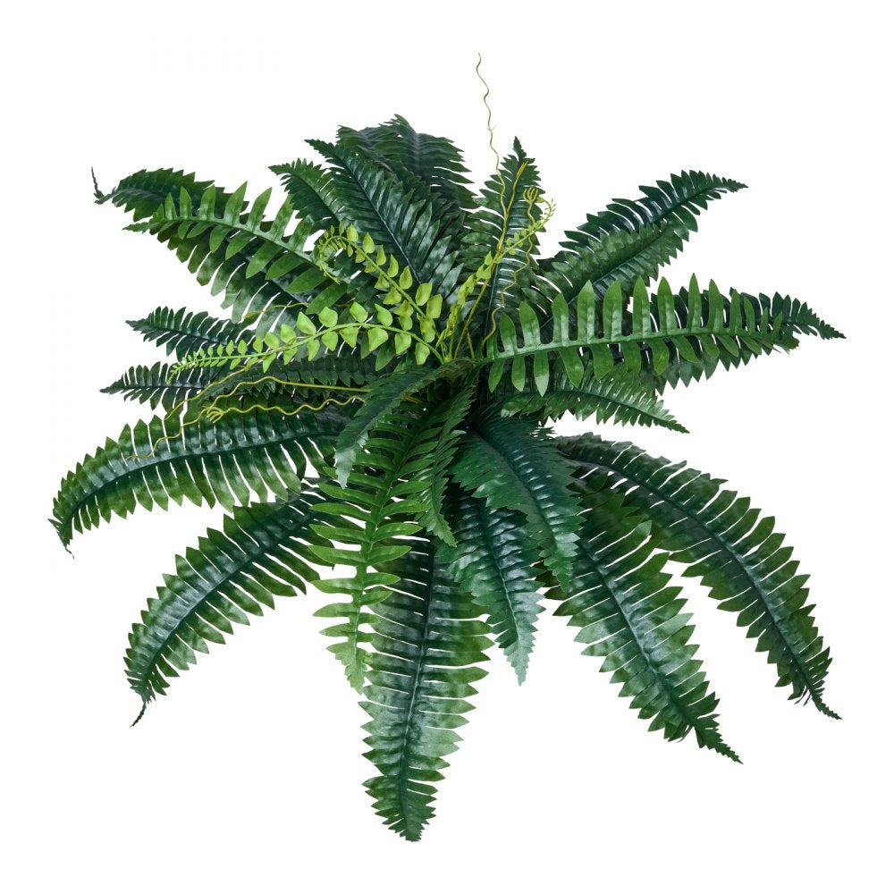 VEVOR Artificial Ferns 2 Pcs, Natural Spread Diameter 31-34 Inch, Large Hanging Artificial Boston Ferns, Fake Plant Wall Decor with 30 Branches, Faux Fern for Home and Office (Flowerpot Unincluded)