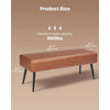 VEVOR Leather Bedroom Bench, PU Leather Bench with Metal Legs and with Stitching for Entryway, Upholstered Shoe Bench Seat, Modern End of the Bed Benches for Living Room, Dining Room, Hallway, Brown