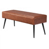 VEVOR Leather Bedroom Bench, PU Leather Bench with Metal Legs and with Stitching for Entryway, Upholstered Shoe Bench Seat, Modern End of the Bed Benches for Living Room, Dining Room, Hallway, Brown