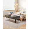 VEVOR Leather Bedroom Bench, PU Leather Bench with Metal Legs and with Stitching for Entryway, Upholstered Shoe Bench Seat, Modern End of the Bed Benches for Living Room, Dining Room, Hallway, Green