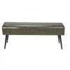 VEVOR Leather Bedroom Bench, PU Leather Bench with Metal Legs and with Stitching for Entryway, Upholstered Shoe Bench Seat, Modern End of the Bed Benches for Living Room, Dining Room, Hallway, Green