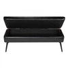VEVOR Leather Storage Ottoman Bench, PU Leather Bench with Storage and Metal Legs, Modern Shoe Benches Seat for Entryway, Upholstered End of Bed Benches for Living Room, Dining Room, Hallway, Black