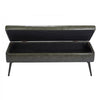 VEVOR Leather Storage Ottoman Bench, PU Leather Bench with Storage and Metal Legs, Modern Shoe Benches Seat for Entryway, Upholstered End of Bed Benches for Living Room, Dining Room, Hallway, Green