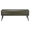 VEVOR Leather Storage Ottoman Bench, PU Leather Bench with Storage and Metal Legs, Modern Shoe Benches Seat for Entryway, Upholstered End of Bed Benches for Living Room, Dining Room, Hallway, Green