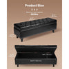 VEVOR Button-Tufted Storage Ottoman Bench, PU Leather Bench with Storage and Solid Wood Legs, Modern Shoe Benches Seat for Entryway, Upholstered End of Bed Benches for Living Room, Dining Room, Black