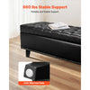 VEVOR Button-Tufted Storage Ottoman Bench, PU Leather Bench with Storage and Solid Wood Legs, Modern Shoe Benches Seat for Entryway, Upholstered End of Bed Benches for Living Room, Dining Room, Black