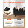 VEVOR Button-Tufted Storage Ottoman Bench, PU Leather Bench with Storage and Solid Wood Legs, Modern Shoe Benches Seat for Entryway, Upholstered End of Bed Benches for Living Room, Dining Room, Black