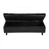 VEVOR Button-Tufted Storage Ottoman Bench, PU Leather Bench with Storage and Solid Wood Legs, Modern Shoe Benches Seat for Entryway, Upholstered End of Bed Benches for Living Room, Dining Room, Black