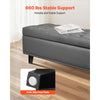 VEVOR Button-Tufted Storage Ottoman Bench, PU Leather Bench with Storage and Solid Wood Legs, Modern Shoe Benches Seat for Entryway, Upholstered End of Bed Benches for Living Room, Dining Room, Gray