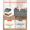 VEVOR Button-Tufted Storage Ottoman Bench, PU Leather Bench with Storage and Solid Wood Legs, Modern Shoe Benches Seat for Entryway, Upholstered End of Bed Benches for Living Room, Dining Room, Gray