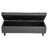 VEVOR Button-Tufted Storage Ottoman Bench, PU Leather Bench with Storage and Solid Wood Legs, Modern Shoe Benches Seat for Entryway, Upholstered End of Bed Benches for Living Room, Dining Room, Gray