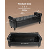 VEVOR Button-Tufted Storage Ottoman Bench, Rolled Arm PU Leather Bench with Solid Wood Legs, Modern Shoe Benches Seat for Entryway, Upholstered End of Bed Benches for Living Room, Dining Room, Black