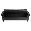VEVOR Button-Tufted Storage Ottoman Bench, Rolled Arm PU Leather Bench with Solid Wood Legs, Modern Shoe Benches Seat for Entryway, Upholstered End of Bed Benches for Living Room, Dining Room, Black