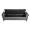 VEVOR Button-Tufted Storage Ottoman Bench, Rolled Arm PU Leather Bench with Solid Wood Legs, Modern Shoe Benches Seat for Entryway, Upholstered End of Bed Benches for Living Room, Dining Room, Gray