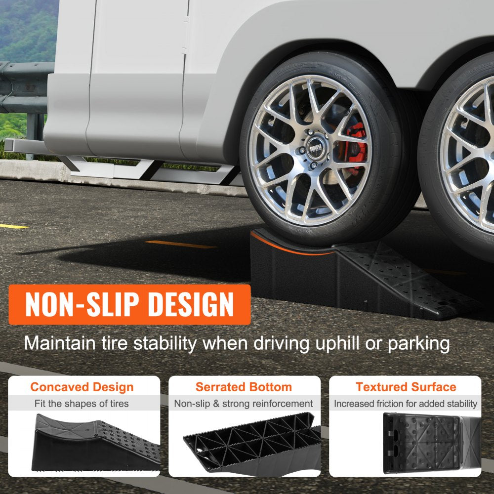Vehicle Ramp, Single Unit Auto Service Ramp, 20000 lbs/9 ton Load Limit, 5.5" Elevation Auto Ramp, Robust Tire Ramp for Routine Car Care and Vehicle Upkeep