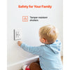 VEVOR USB Wall Outlet, 24 W 15A Tamper Resistant Electrical Outlet with 1 Type C & 1 Type A Ports, 2 Three-prong AC Outlets, Screwless Wall Plate Included, Charging for Multiple Devices, White