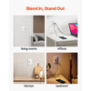 VEVOR USB Wall Outlet, 24 W 15A Tamper Resistant Electrical Outlet with 1 Type C & 1 Type A Ports, 2 Three-prong AC Outlets, Screwless Wall Plate Included, Charging for Multiple Devices, White