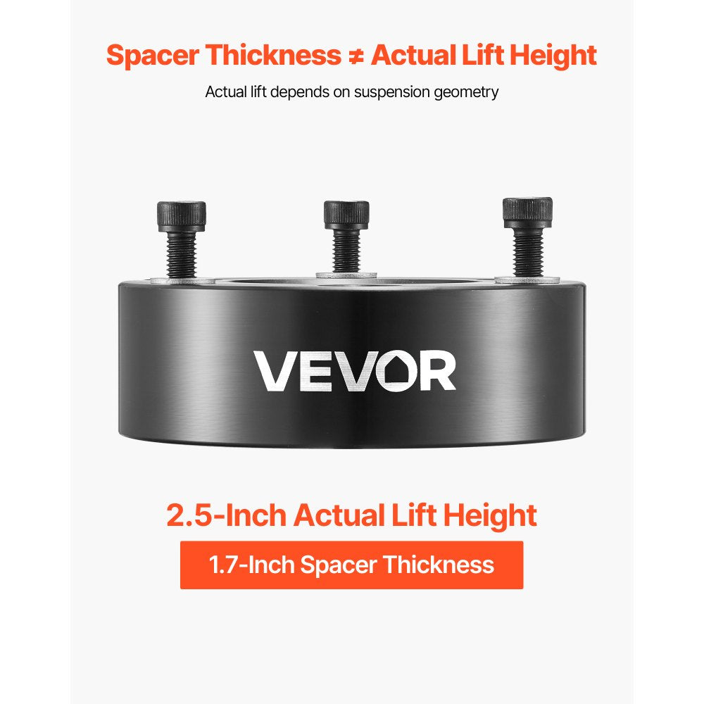 VEVOR 2.5 Inch Front Leveling Lift Kit for 2004-2025 Ford F150 2WD/4WD, 2003-2018 Expedition, 2005-2008 Lincoln Mark LT, Chassis Level Kit with 2PCS Heavy Duty Forged Aluminum Suspension Strut Spacers